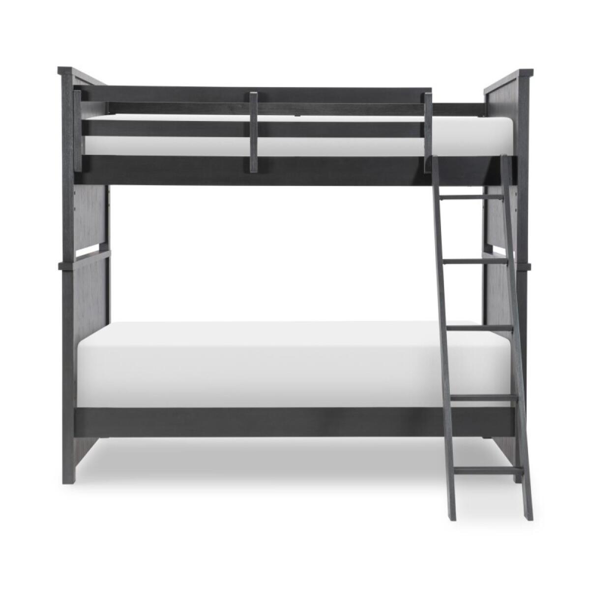Complete Twin Over Twin Bunk Bed Black Finish Youth Beds Black 6