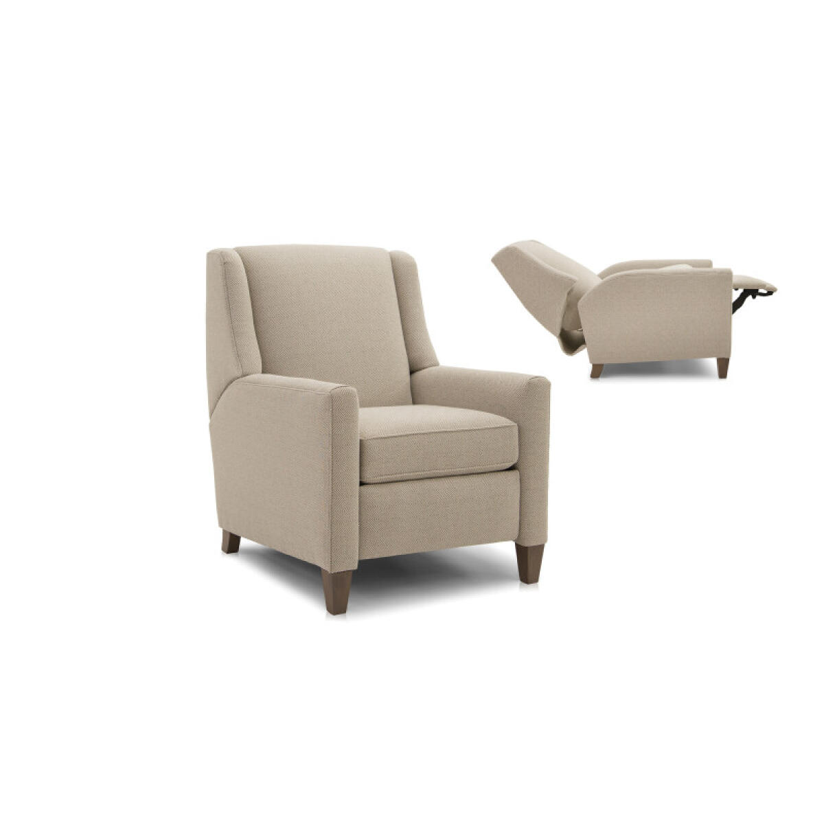 Pressback Reclining Chair 748-33 Recliners Cream 4