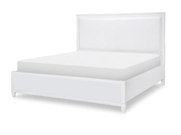 Complete Upholstered Bed W Storage King 6/6 White Finish Beds Beds