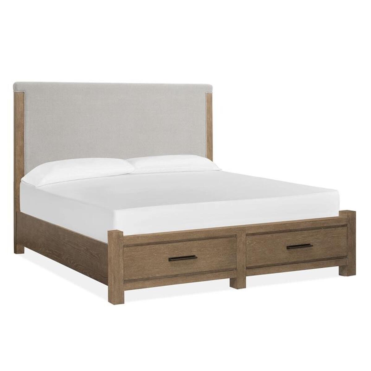 61c90d4792bf1fb0be1575c711cd4ba5 Plum B5768-65A Complete King Panel Storage Bed w/Upholstered Headboard - Image 1