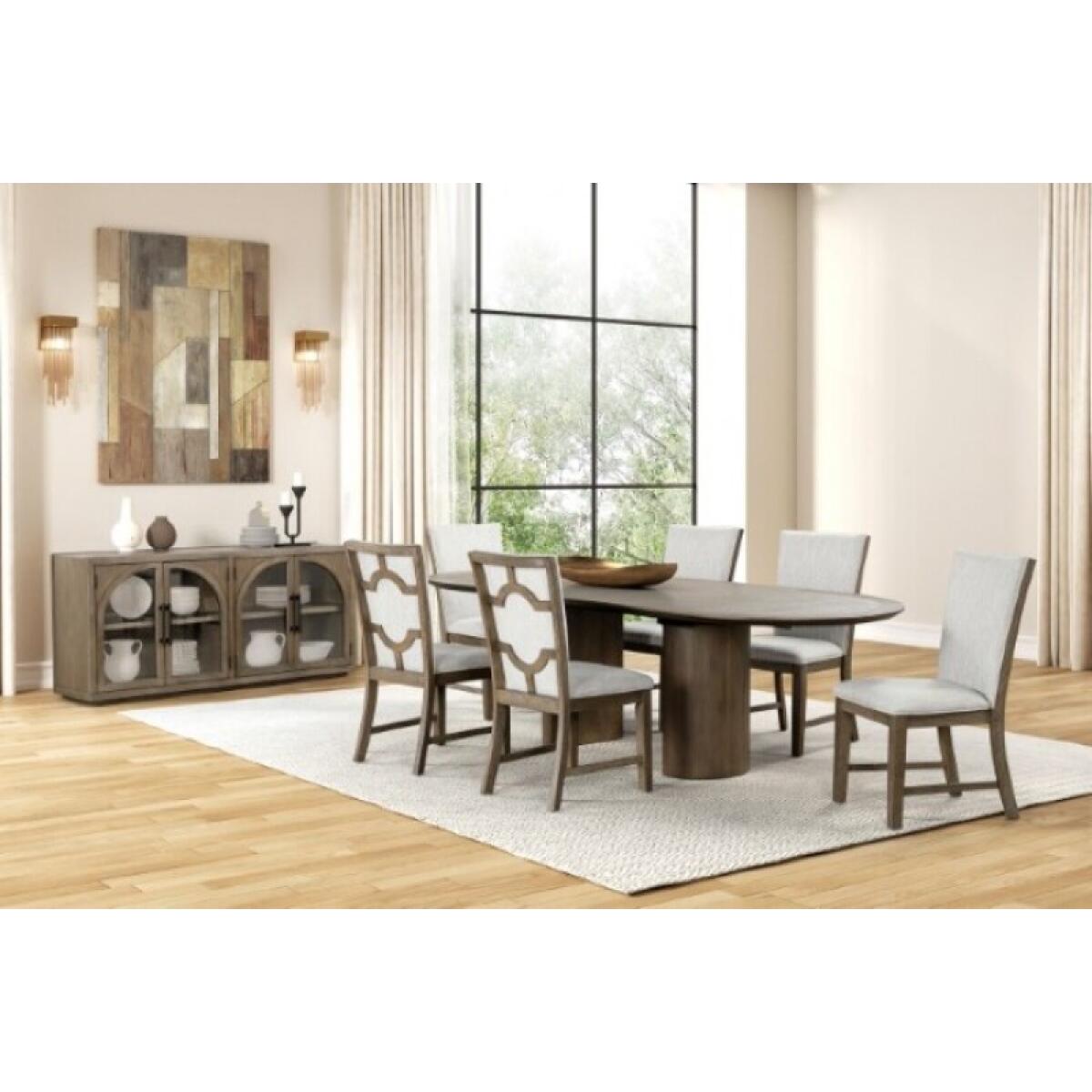 Clements 7 Pc Dining Table Set Dining Sets Brown 5
