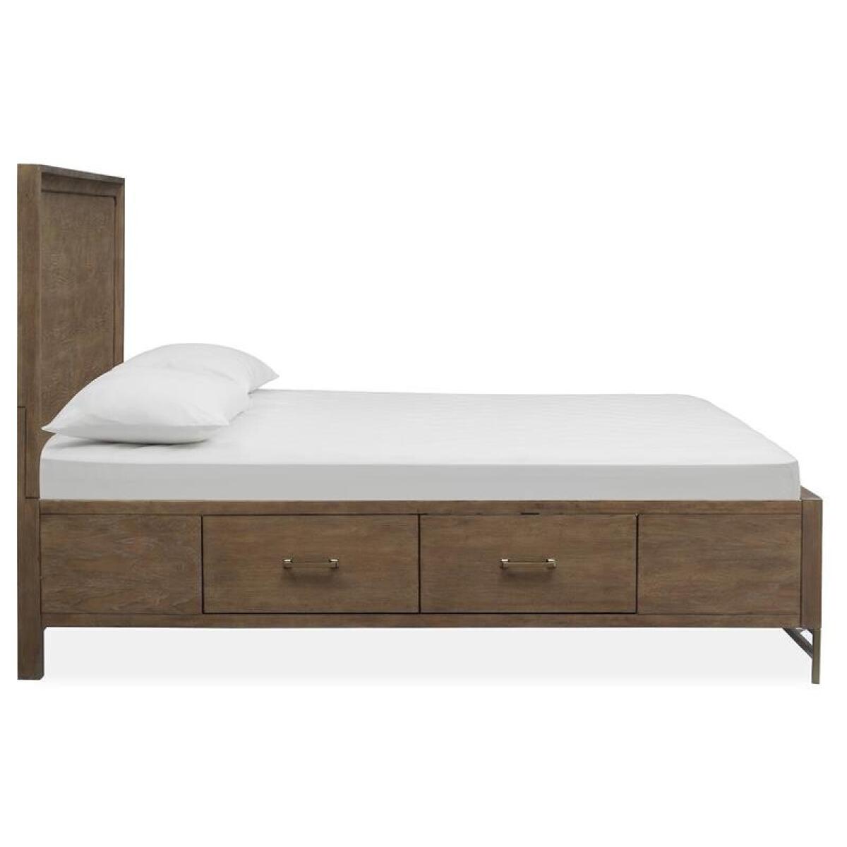 Lindon Complete Queen Panel Bed w/Storage Rails - Image 4