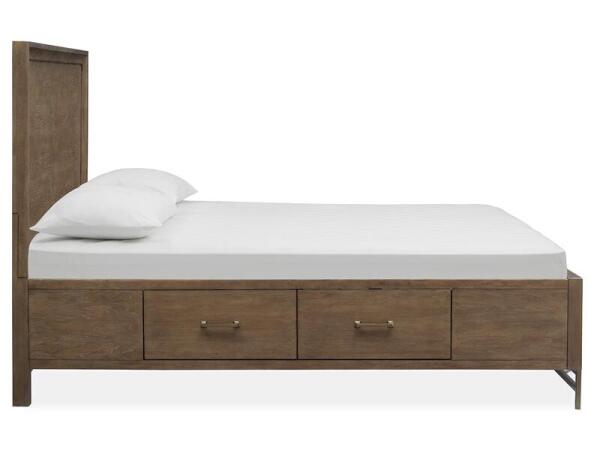 Lindon Complete Queen Panel Bed w/Storage Rails - Image 4