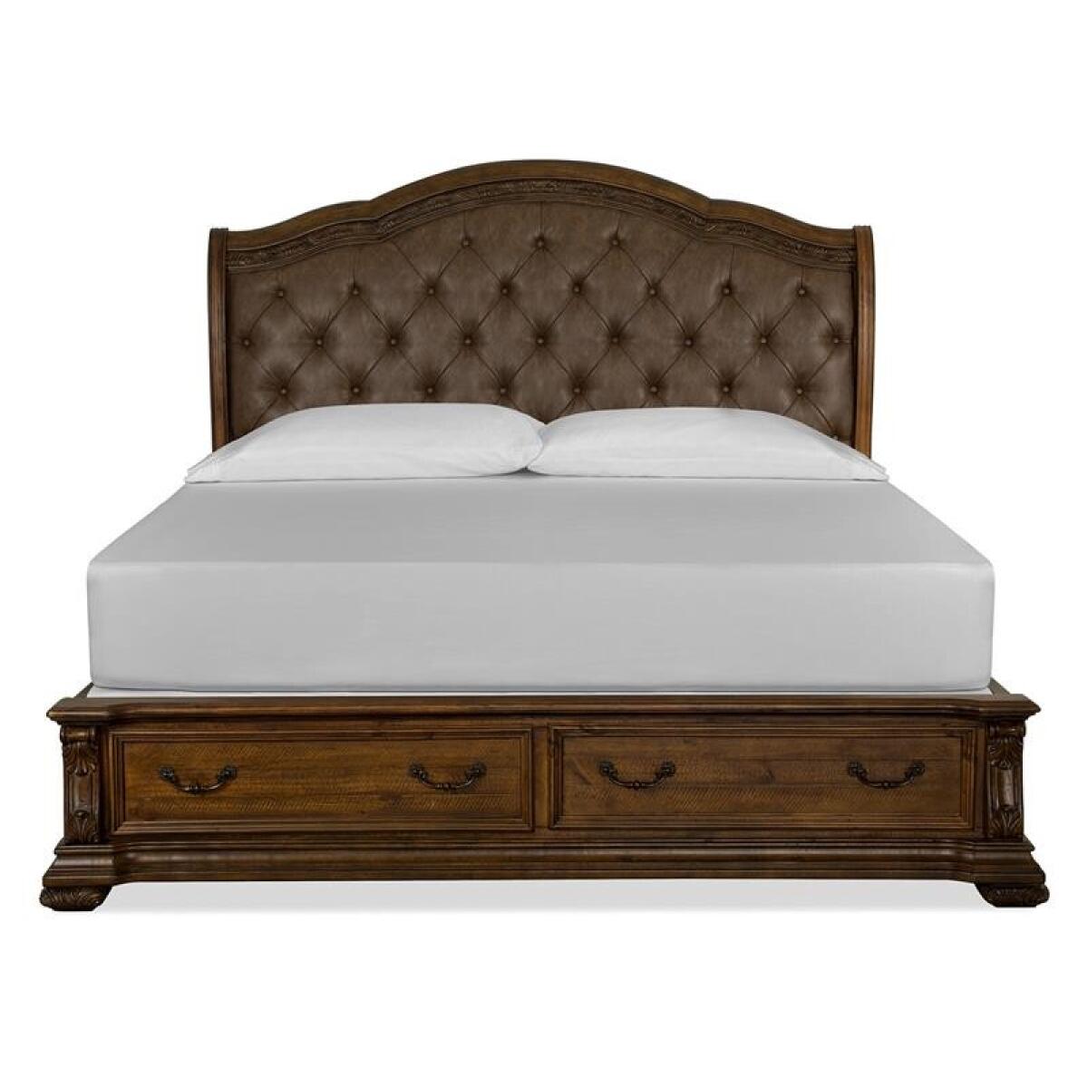 Durango Wood Queen Sleigh Bed Upholstered Headboard SU - Image 2