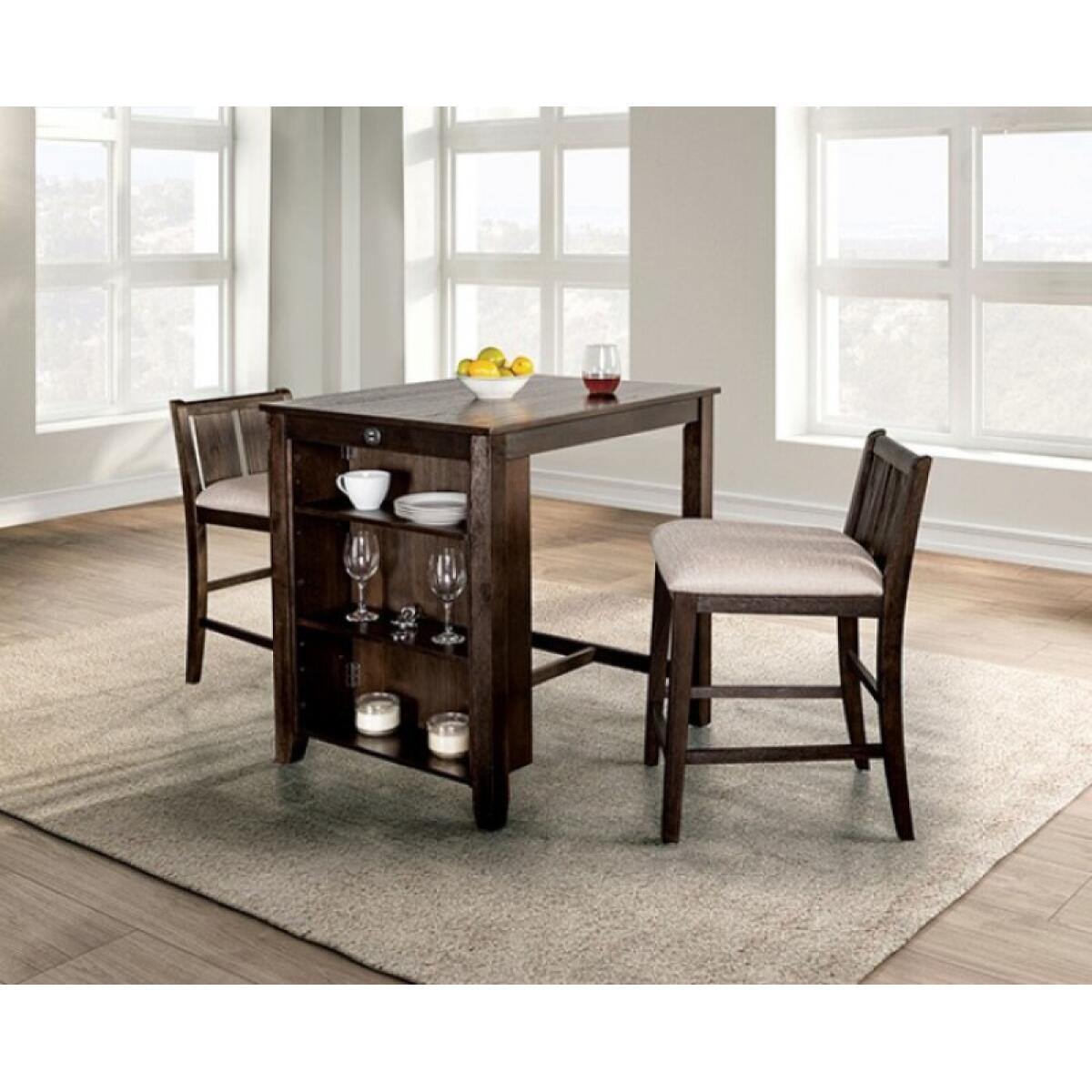 Lescles 3 Pc Counter Ht Set (1 Table + 2 Chairs) - Image 3