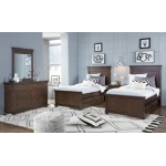 Complete Panel Full Bed Cherry Finish Youth Beds Brown 12
