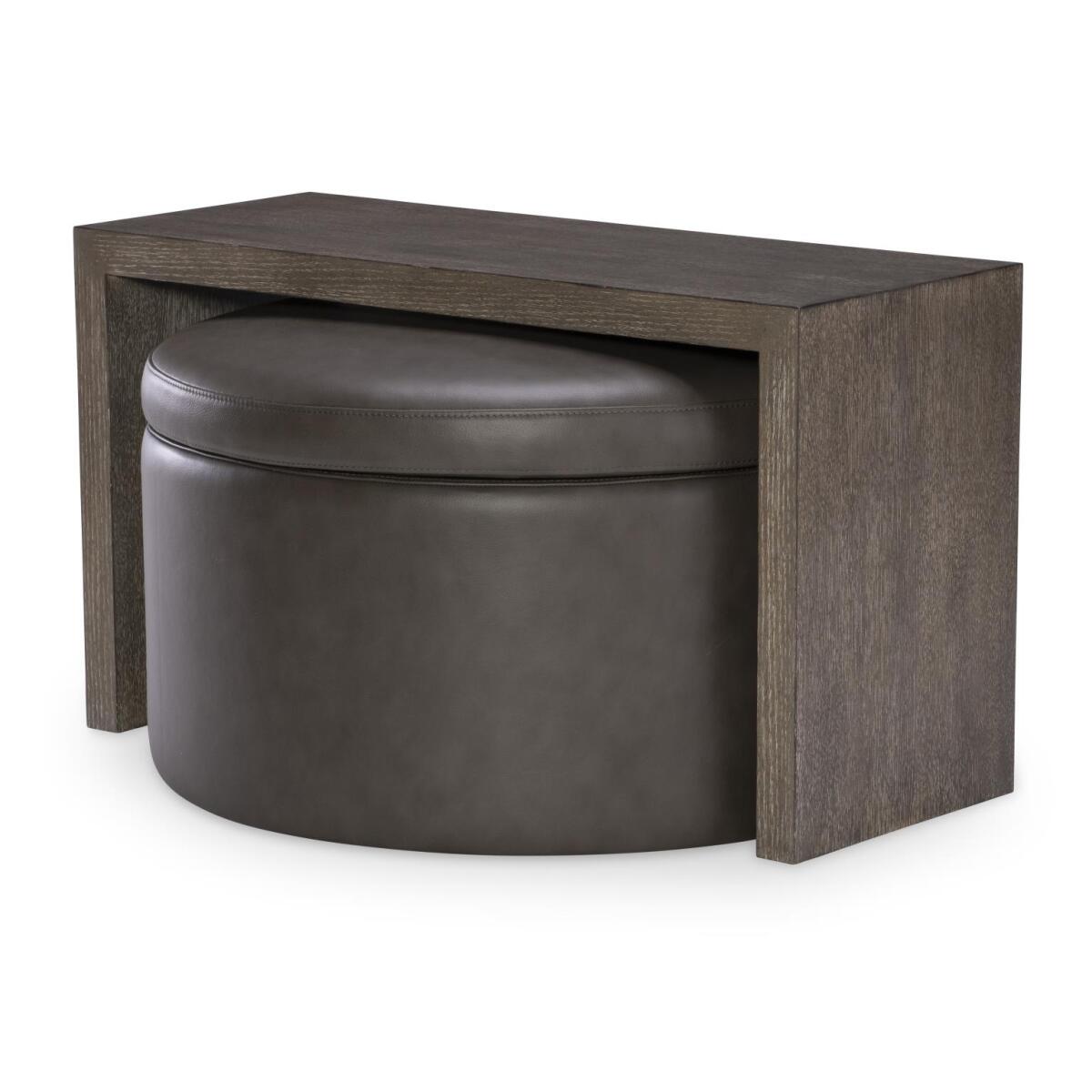 Swivel Ottoman On Casters Ottomans & Poufs Brown 4
