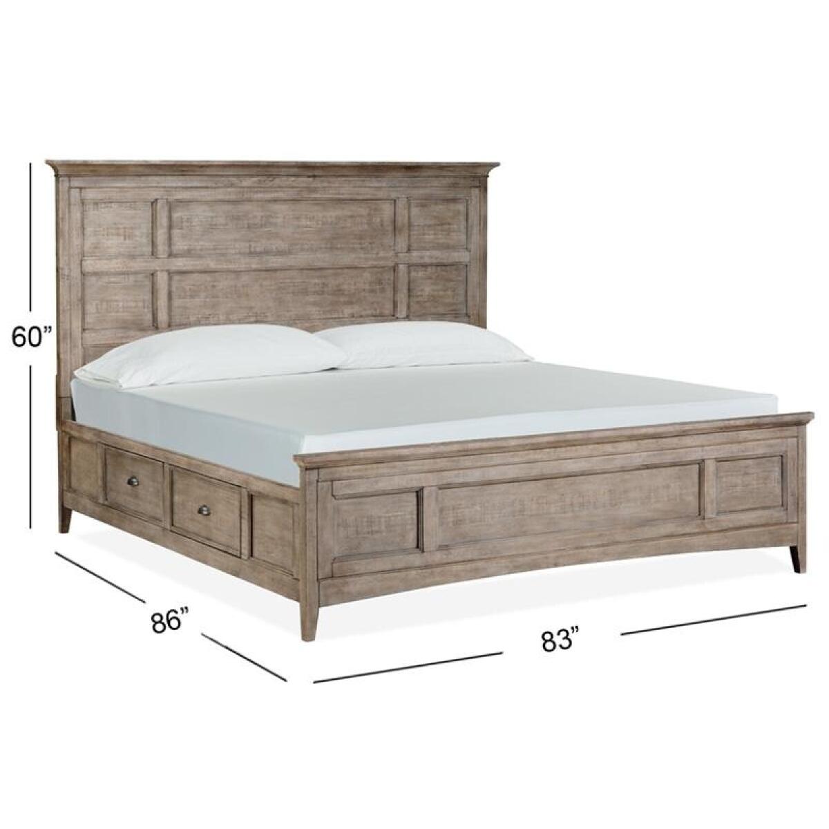 Paxton Place Complete King Panel Bed with Storage Rails - Image 8
