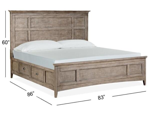 Paxton Place Complete King Panel Bed with Storage Rails - Image 8