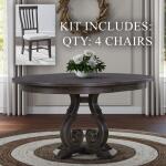 Grant Park 5 Piece Pedestal Table Set Dining Sets Brown 5