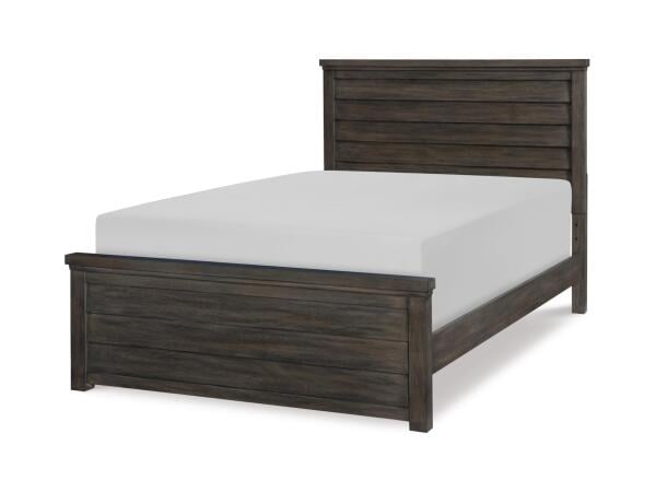 Complete Louvered Panel Bed F (4/6) Youth Beds Aged Barnwood