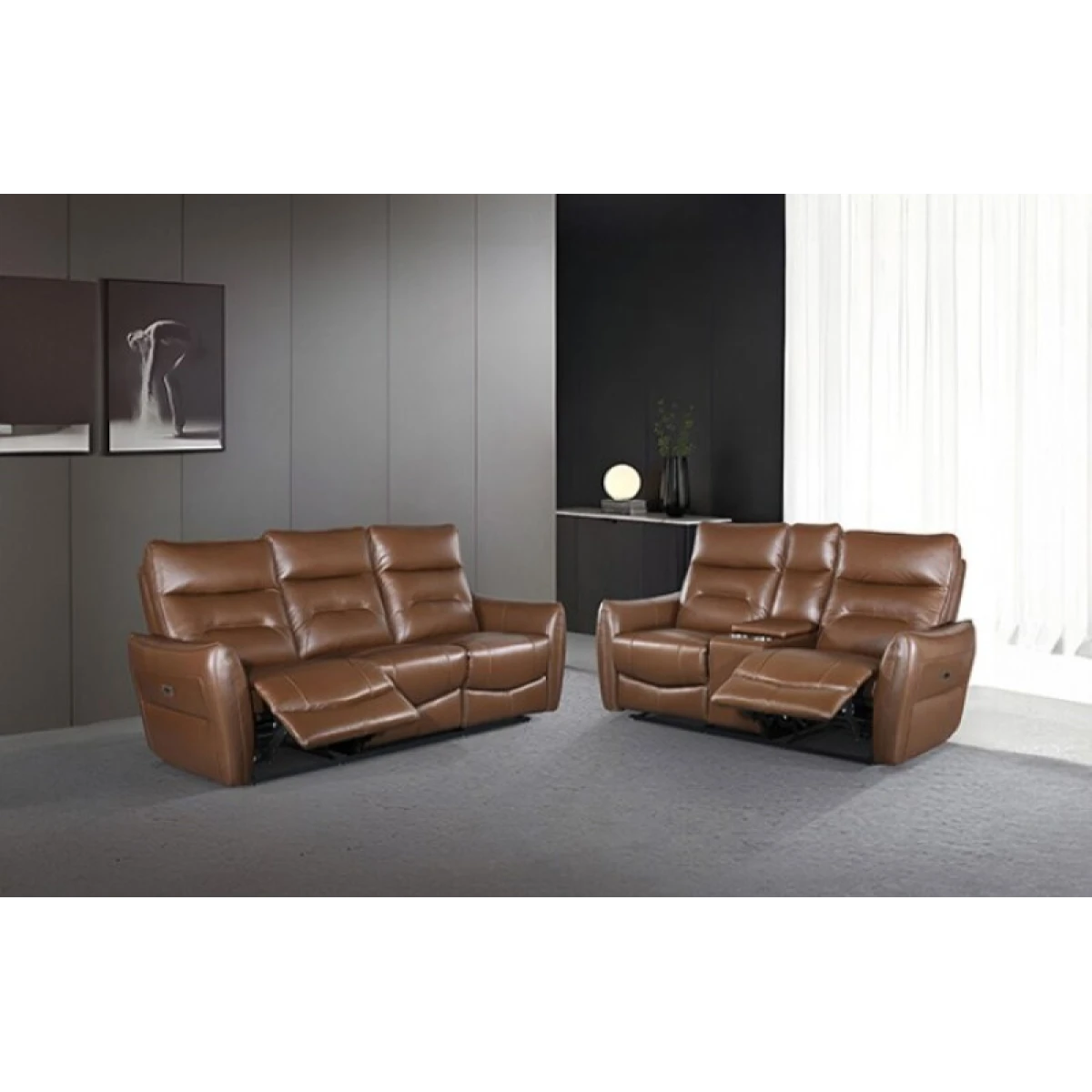 Terentius Power Loveseat Loveseats Brown 5