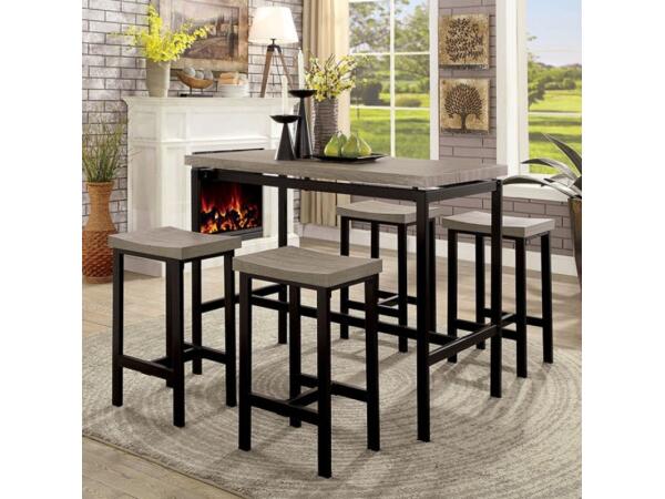 Vilvoorde 5 Pc. Counter Ht. Table Set Dining Sets Black