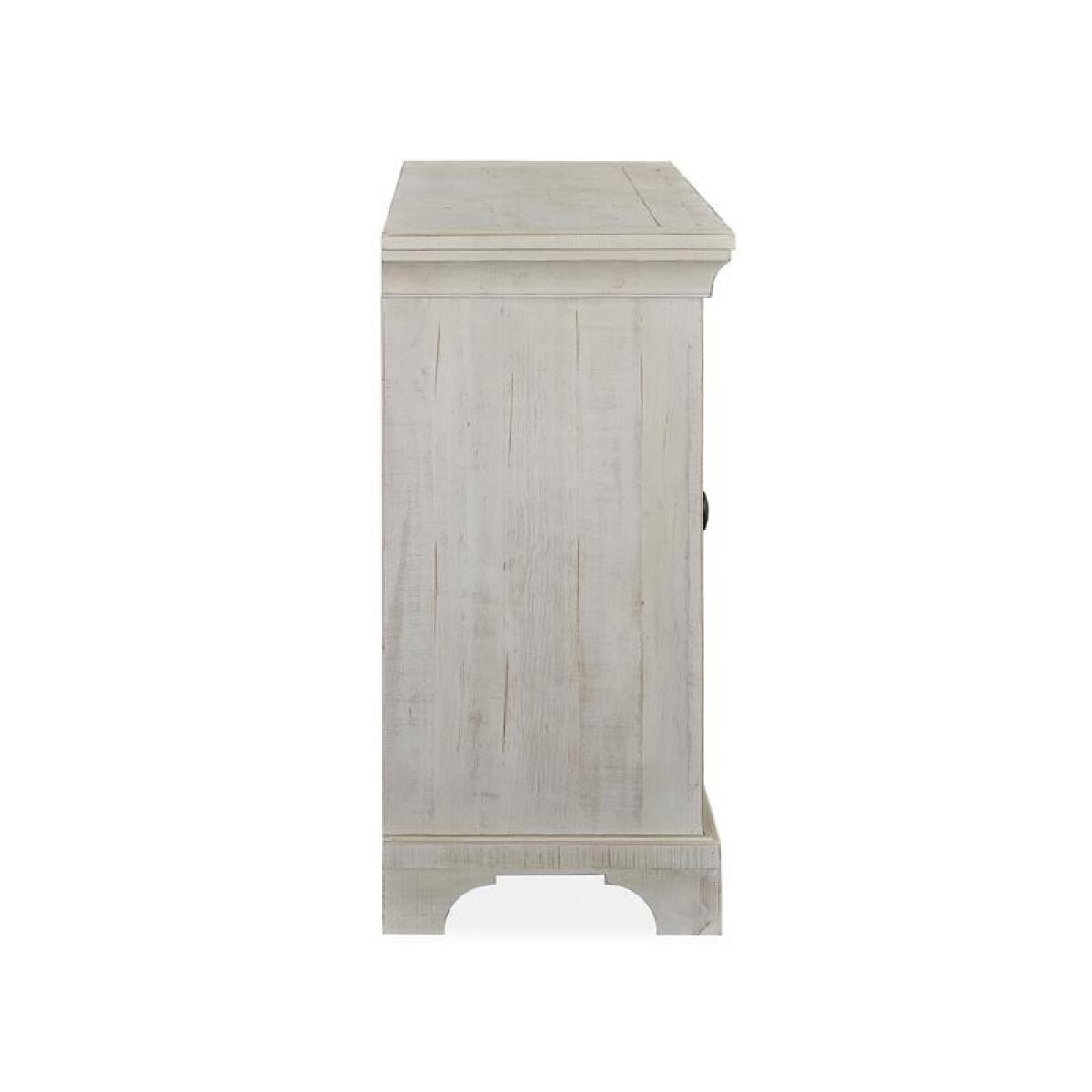 Bronwyn Server Dining Storage Alabaster, Toasted Nutmeg, Antique Brass w/Pewter Overlay, Baja Natural Fabric 11
