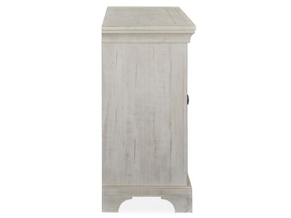 Bronwyn Server Dining Storage Alabaster, Toasted Nutmeg, Antique Brass w/Pewter Overlay, Baja Natural Fabric 20