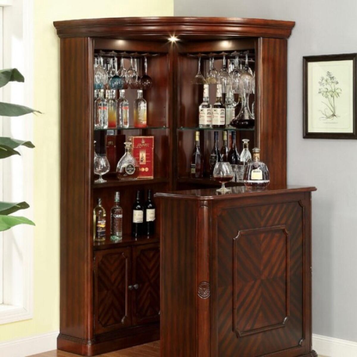 Voltaire Corner Curio Dining Storage Brown 4
