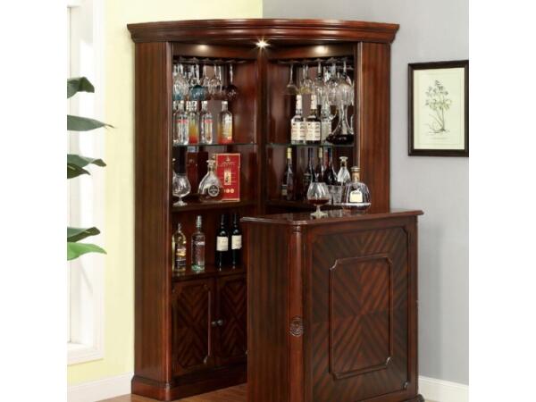 Voltaire Corner Curio Dining Storage Brown