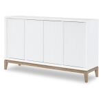 Credenza Dining Storage Cloud White And Desert Oak 12