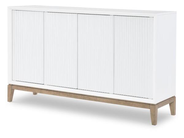 Credenza Dining Storage Cloud White And Desert Oak