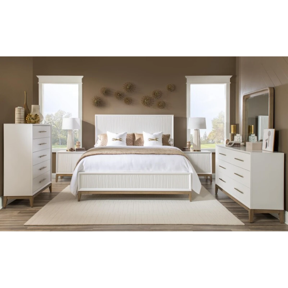 Complete Sculpted Panel Bed Queen 5/0 Beds Beds 8