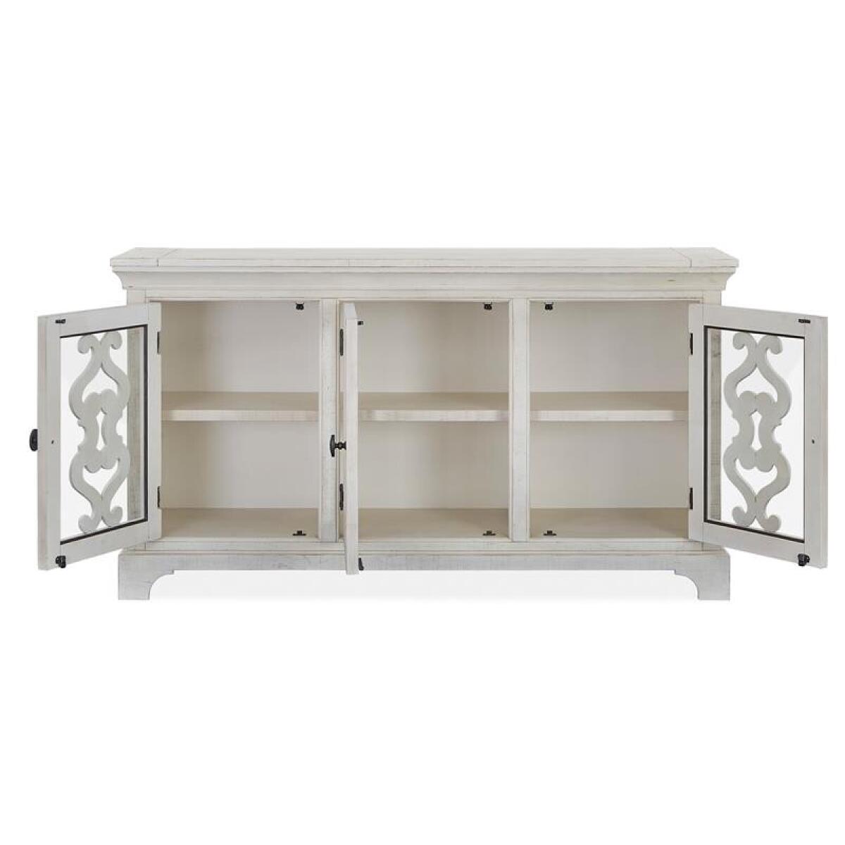 Bronwyn Server Dining Storage Alabaster, Toasted Nutmeg, Antique Brass w/Pewter Overlay, Baja Natural Fabric 5