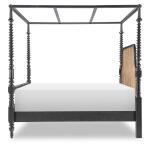 Complete Bobbin Post Canopy Bed 5/0 Queen Beds Barnwood Oak And Kettle Black 15