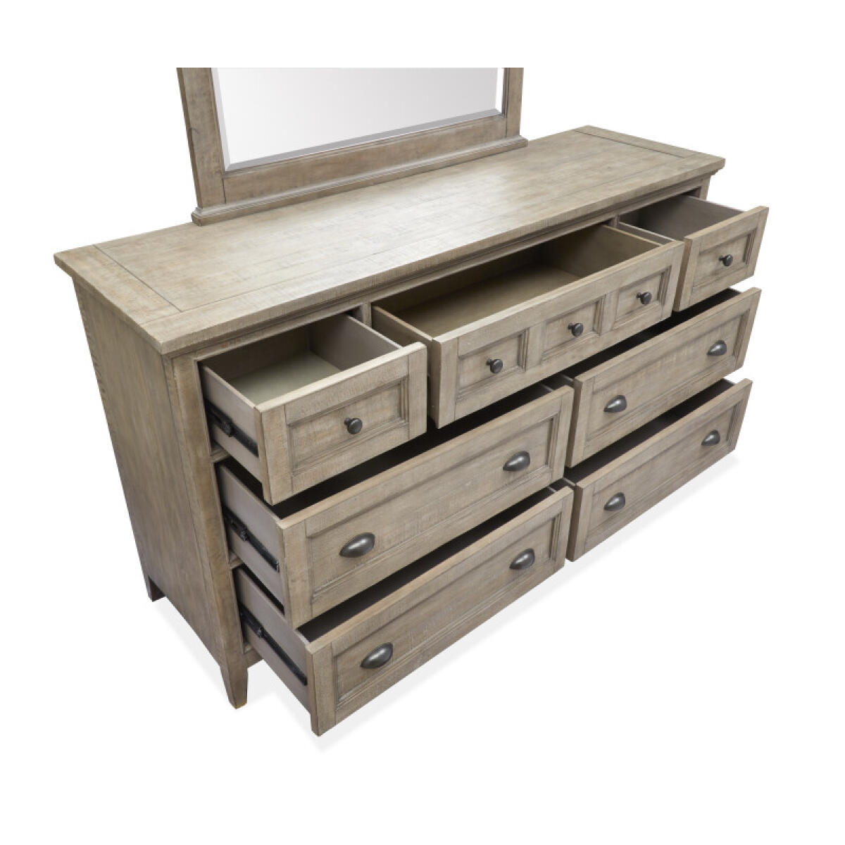 Drawer Dresser with Landscape Mirror Dressers Brown 7