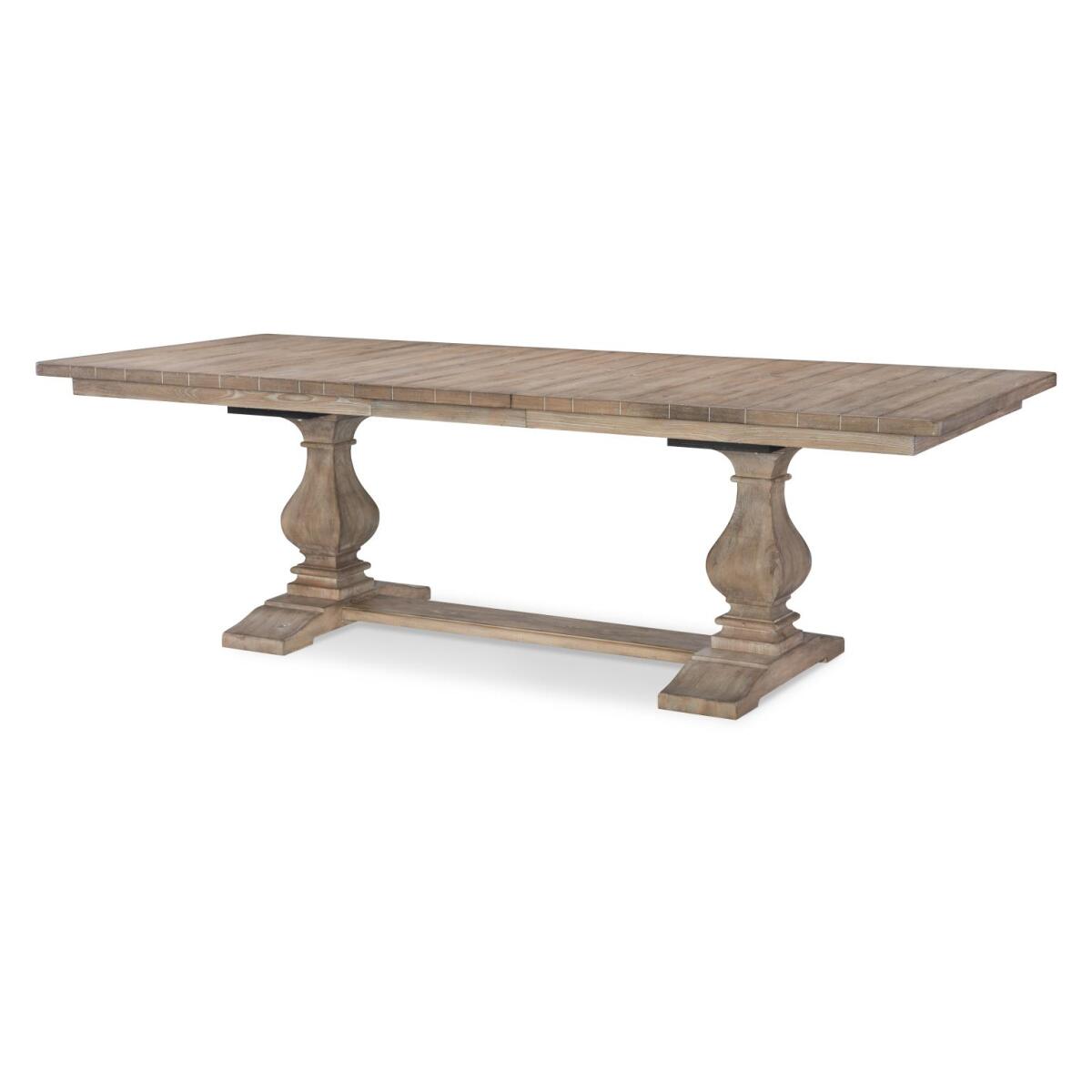 Complete Rect. Trestle Table Dining Sets Brown 11