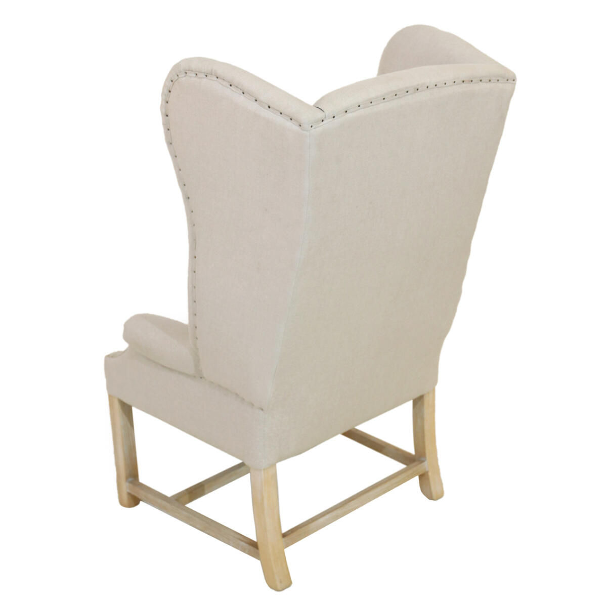Grand Linen Wingback Chair Chairs Chairs 5