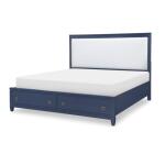 Complete Upholstered Bed W Storage King 6/6 Blue Finish Beds Beds 9
