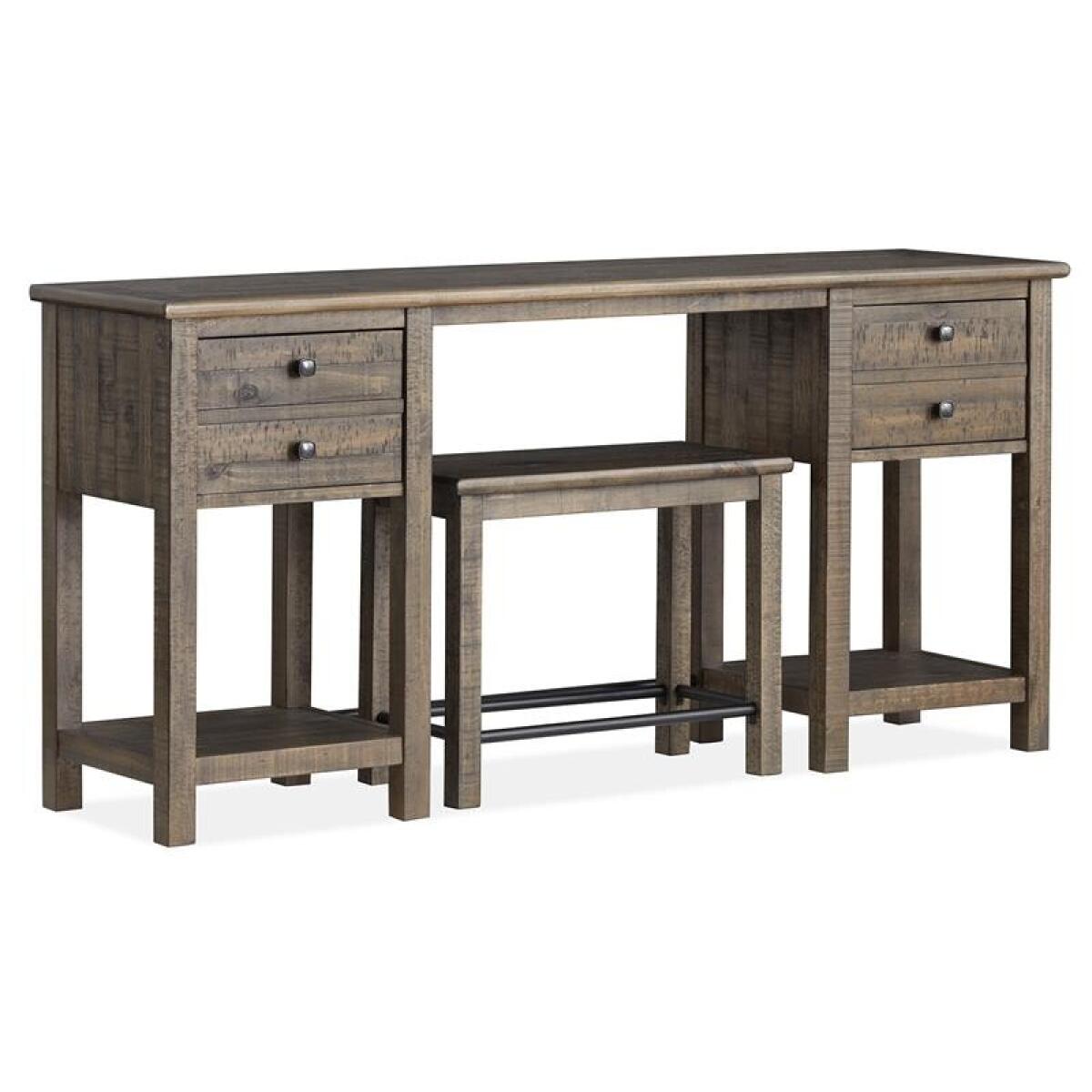 Smithton Rectangular Sofa Table w/1 Stool Sofa Tables Brown 4