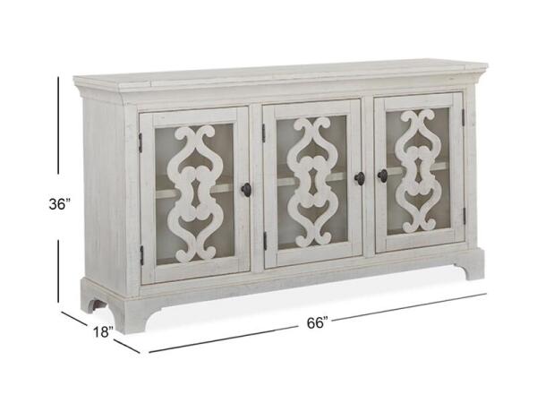Bronwyn Server Dining Storage Alabaster, Toasted Nutmeg, Antique Brass w/Pewter Overlay, Baja Natural Fabric 19