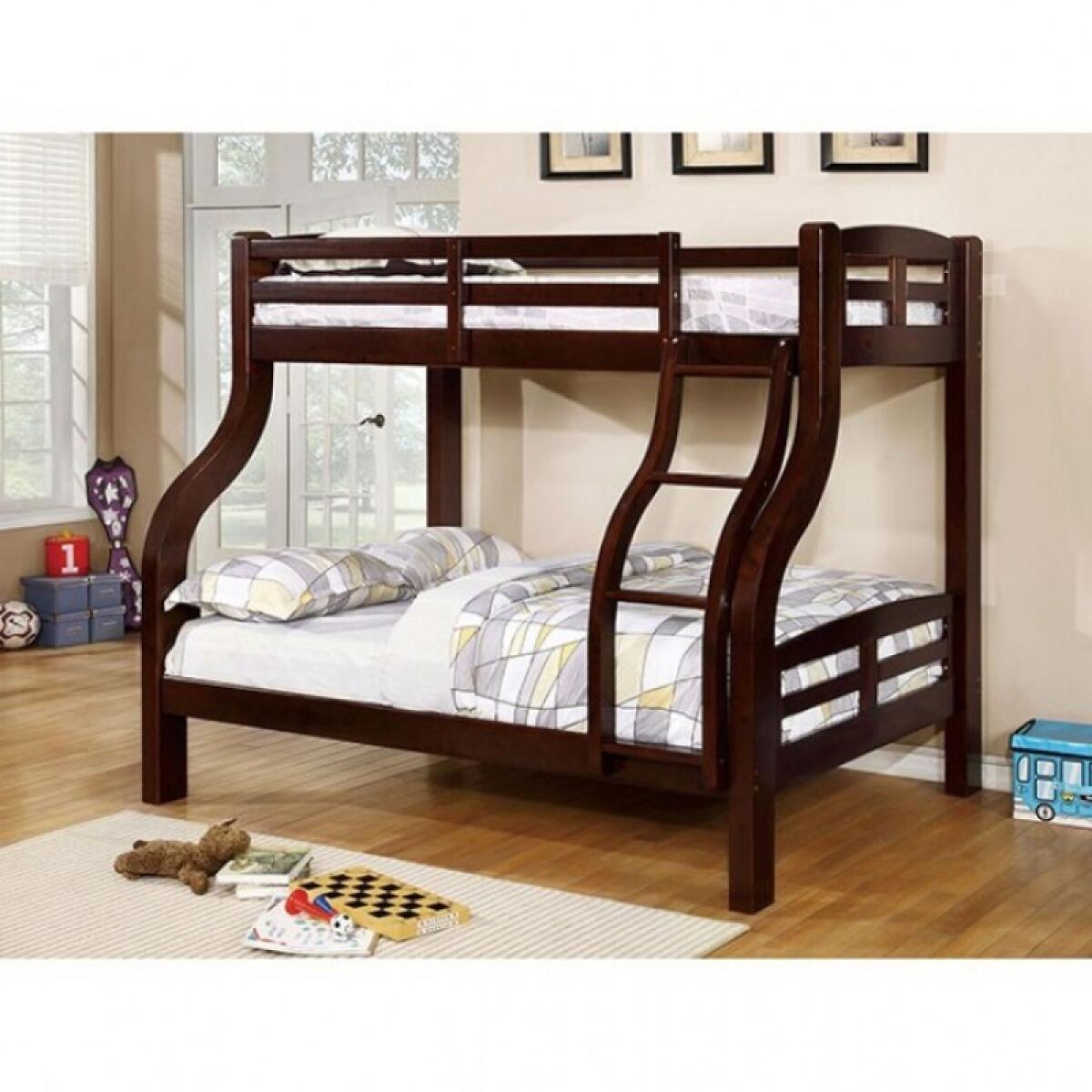 Solpine Twin/Full Bunk Bed Youth Beds Brown 5