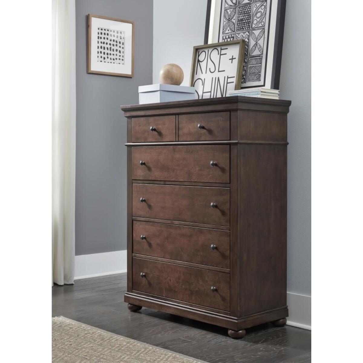 Drawer Chest Cherry Finish Youth Chests Brown 5