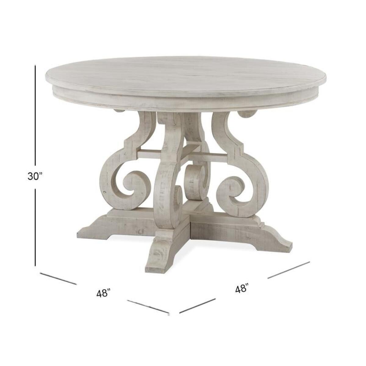 Bronwyn 48″ Round Dining Table Dining Tables Alabaster, Toasted Nutmeg, Antique Brass w/Pewter Overlay, Baja Natural Fabric 6