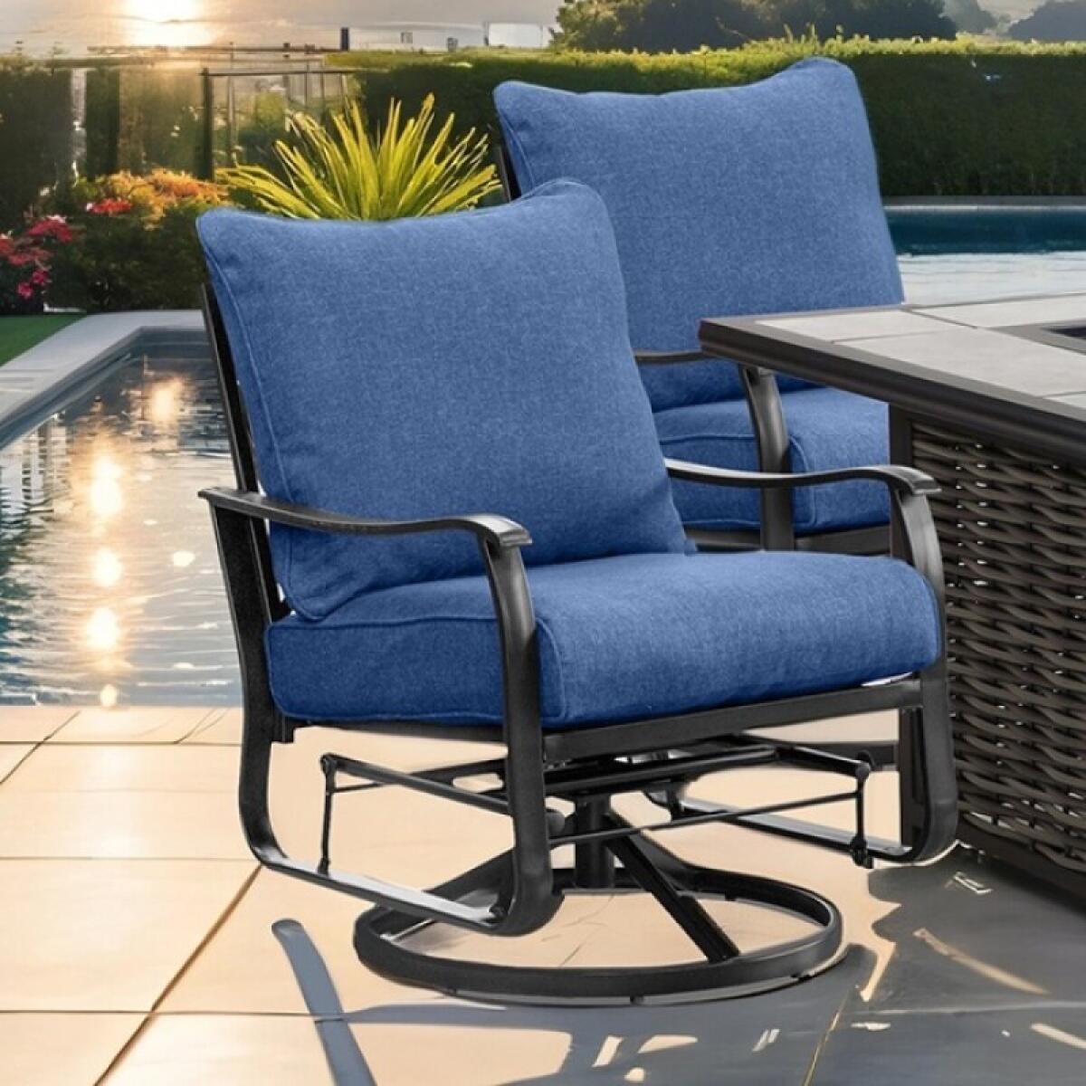 Segovia Swivel Glider Arm Chair (2/CTN) Outdoor Chairs Blue 4