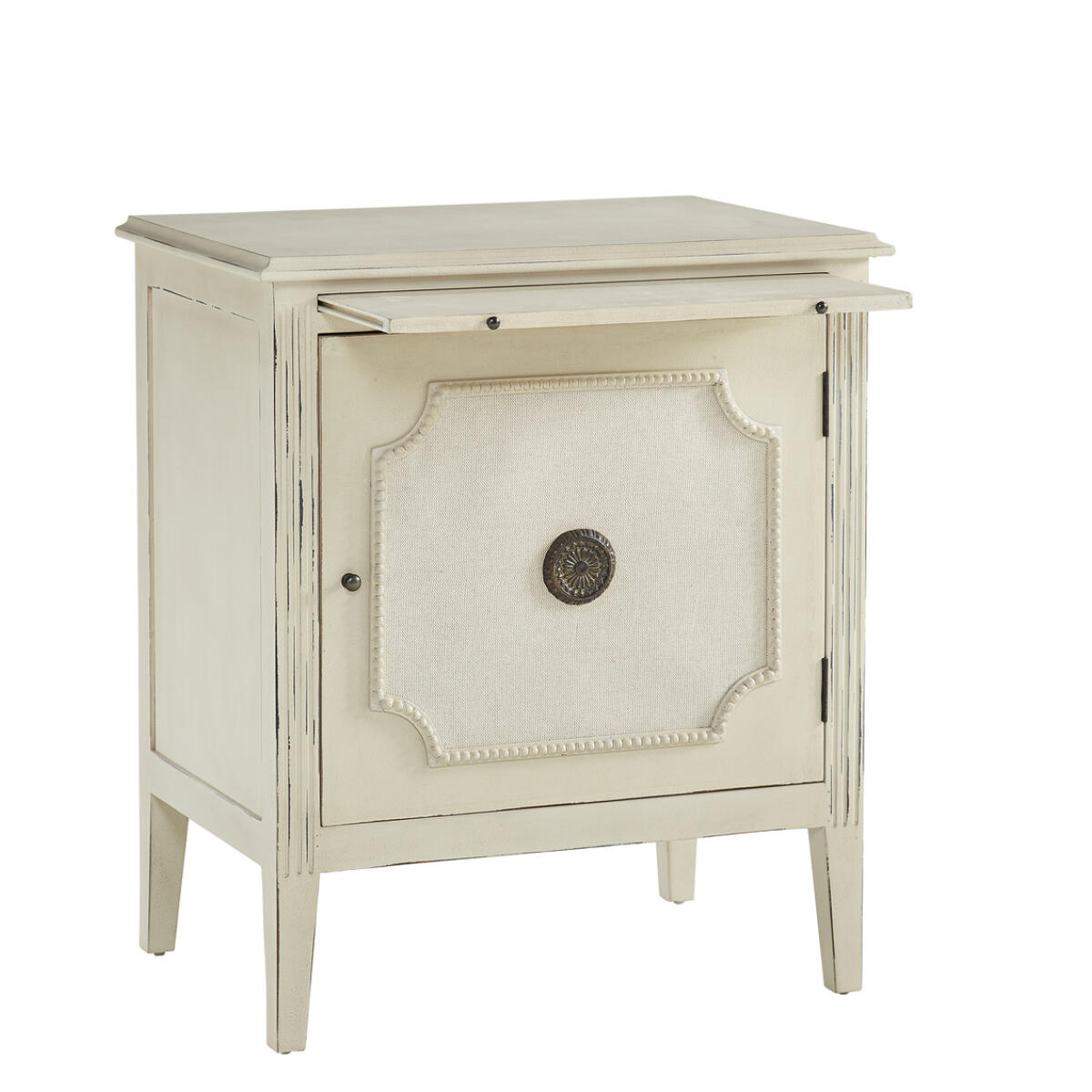 Linen & Beaded Front End Table End tables Cream 5
