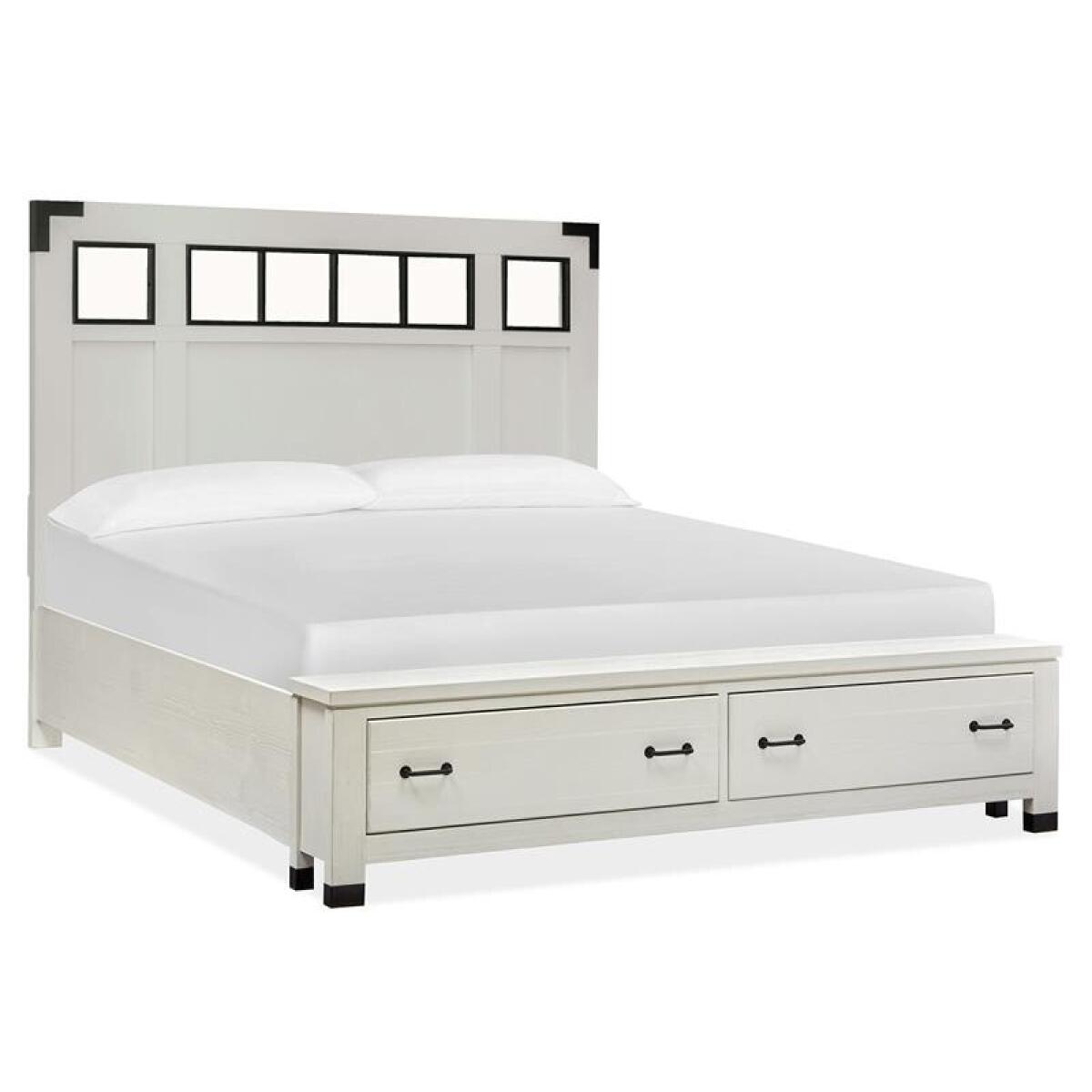 Harper Springs Complete Queen Panel Storage Bed w/Metal/Wood Headboard Beds Beds 4