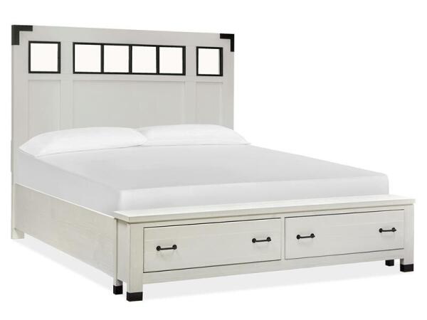 Harper Springs Complete Queen Panel Storage Bed w/Metal/Wood Headboard Beds Beds 5