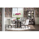 Complete Round Dining Table, 4x Wood Side Chair Dining Sets Brown 2