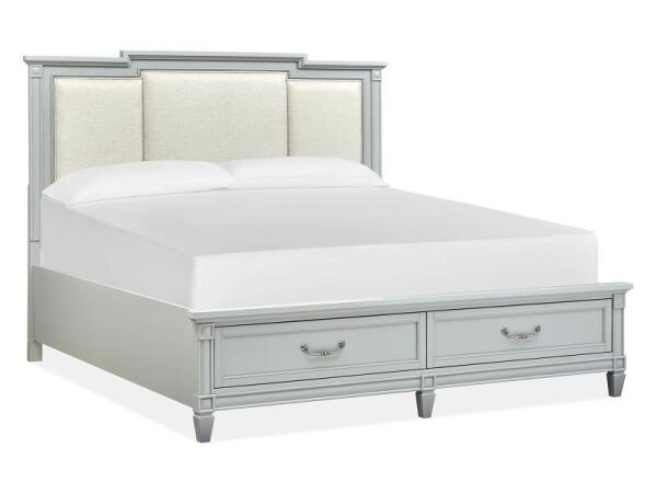 Glenbrook B5668-55A Queen Panel Storage Bed w/Upholstered Headboard - Image 3
