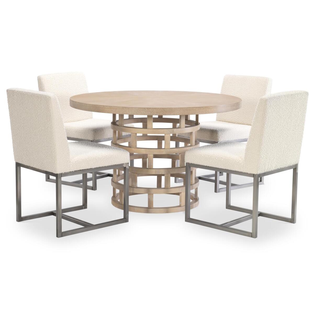 Complete Round Pedestal Table Dining Sets Brown 10