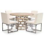 Complete Round Pedestal Table Dining Sets Brown 23