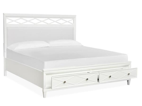 Springhouse Complete Cal.King Panel Storage Bed w/Upholstered Headboard - Image 8