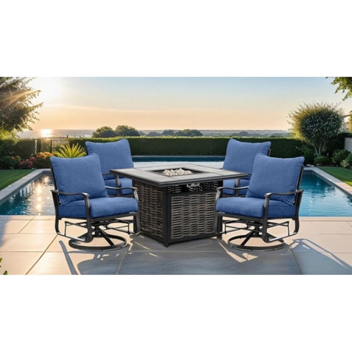 Segovia Swivel Glider Arm Chair (2/CTN) Outdoor Chairs Blue 5