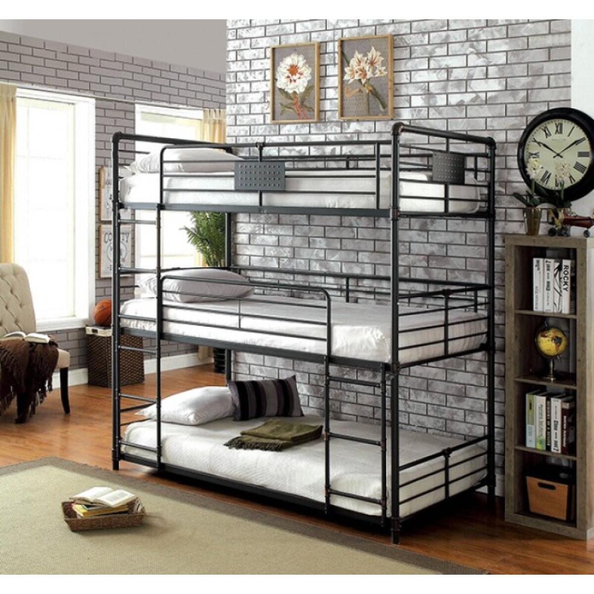 Olga Twin/Twin/Twin Bunk Bed Youth Beds Antique Black 4