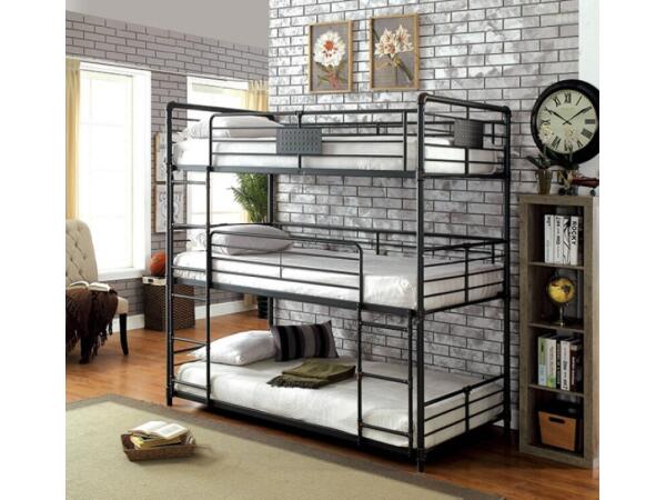 Olga Twin/Twin/Twin Bunk Bed Youth Beds Antique Black
