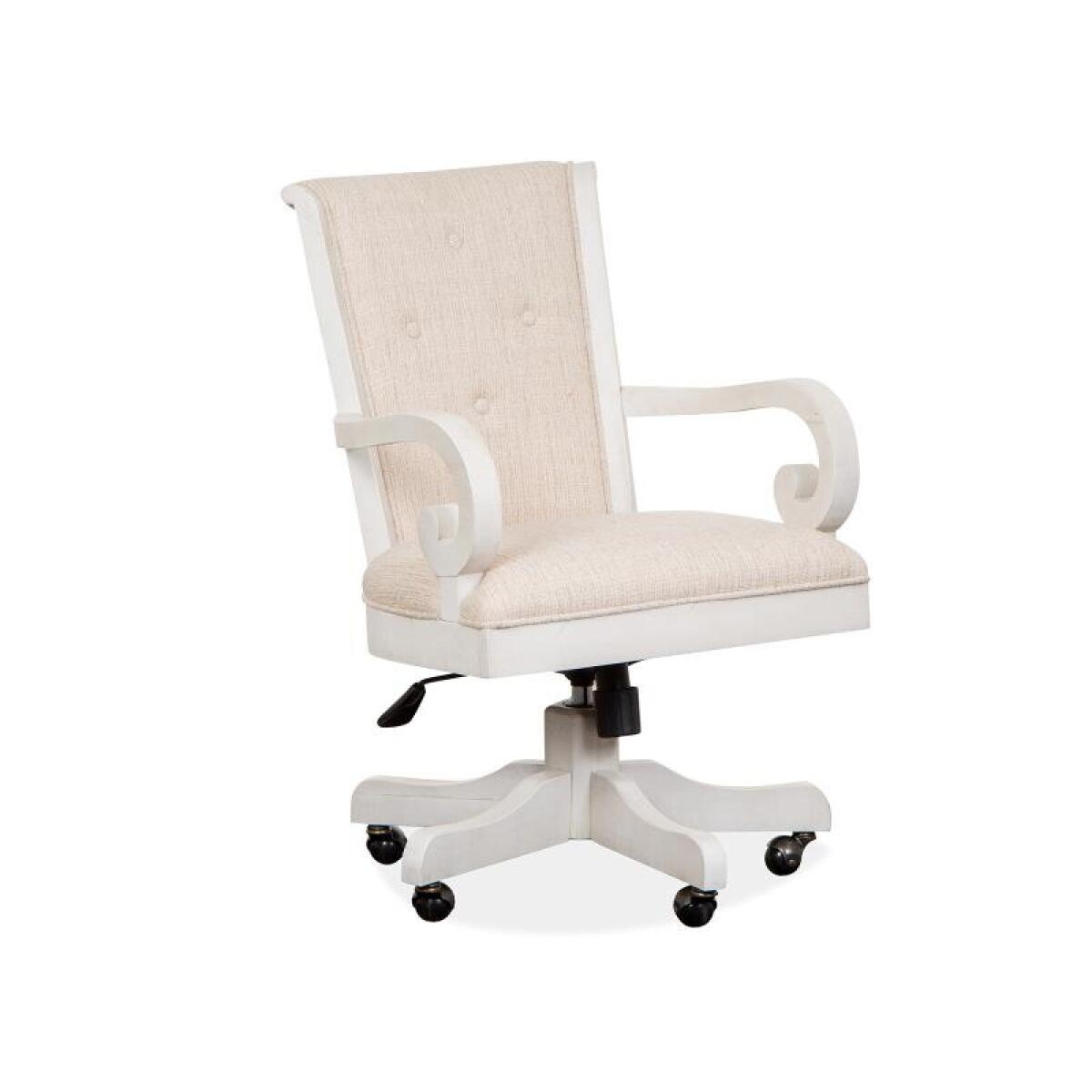 Bronwyn Fully Upholstered Swivel Chair Office Chairs Alabaster, Toasted Nutmeg 4