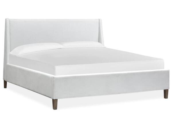 Lindon Complete Queen White Upholstered Island Bed - Image 5
