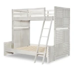 Complete Twin Over Full Bunk Bed Stone Path Gray Finish - Image 8